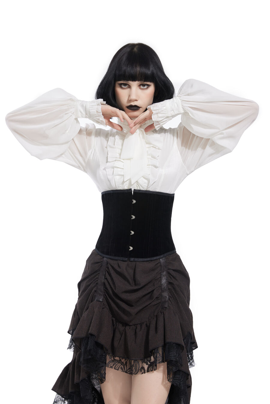 photo n°2 : Corset serre-taille Sexy Glamour Laçage velours noir
