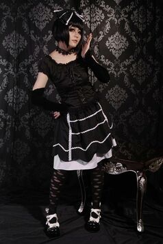 Jupe Gothique Lolita Noir Blanc