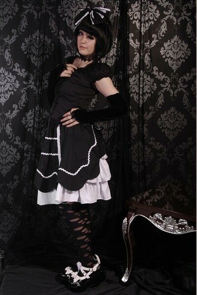 photo n°4 : Jupe Gothique Lolita Noir Blanc