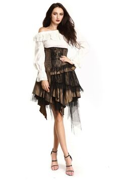 Jupe serre-taille steampunk pour femme