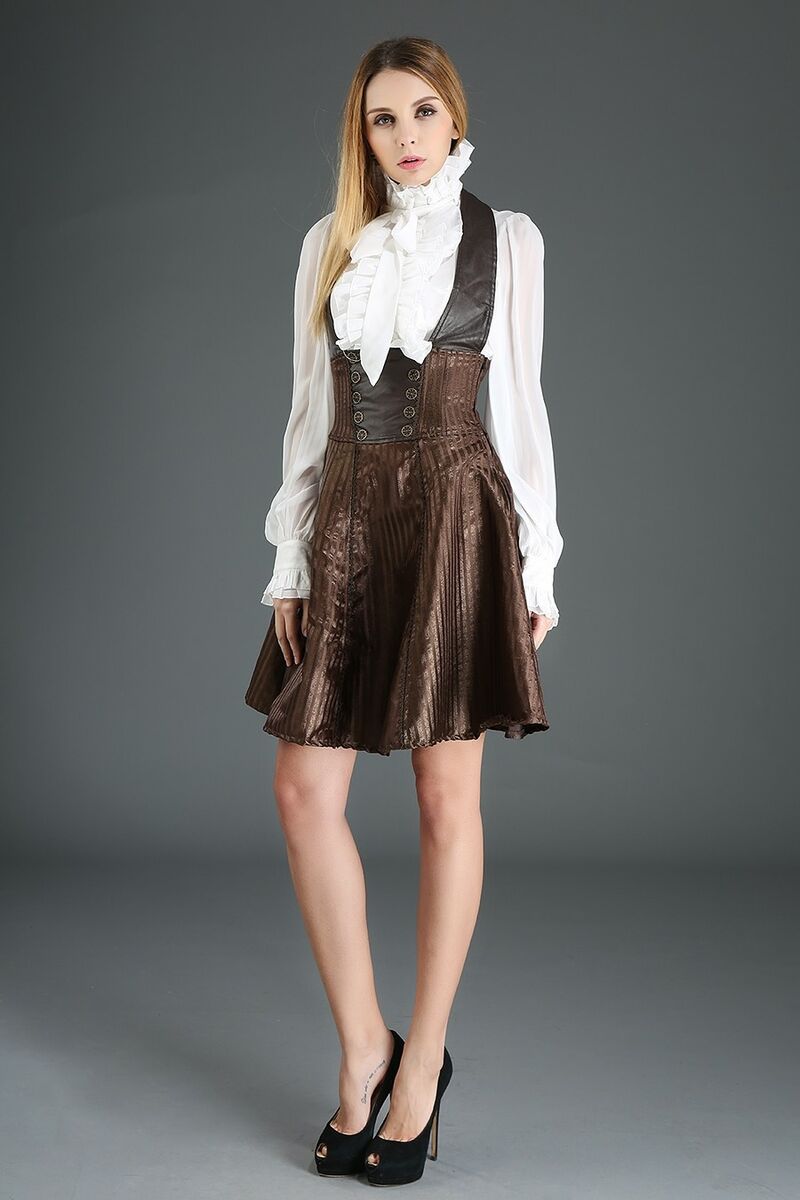 photo n°2 : Jupe taille haute gothique steampunk à bretelle
