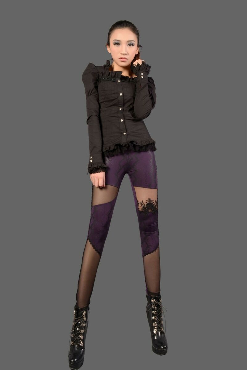 Legging Gothique Asymétrique Violet