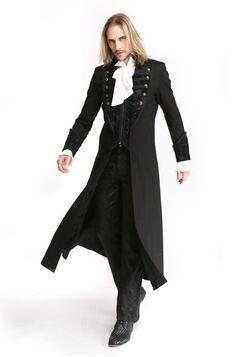 Long manteau noir gothique pour homme