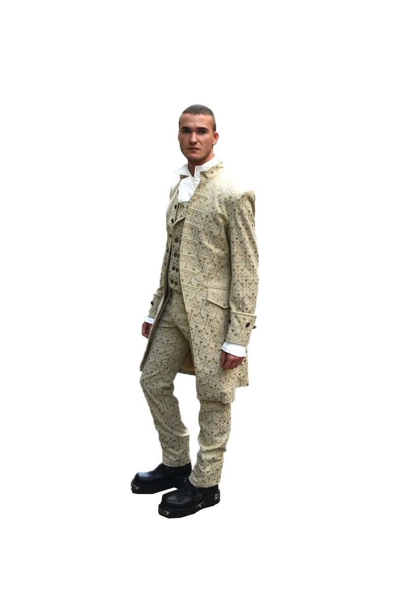 photo n°3 : Manteau Homme Gothique Aristocrate Victorien Brocard beige