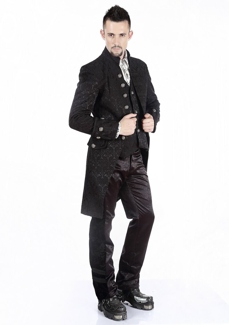 photo n°8 : Manteau Homme Gothique Aristocrate Victorien Brocard Noir