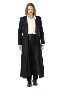 Manteau long en similicuir gothique