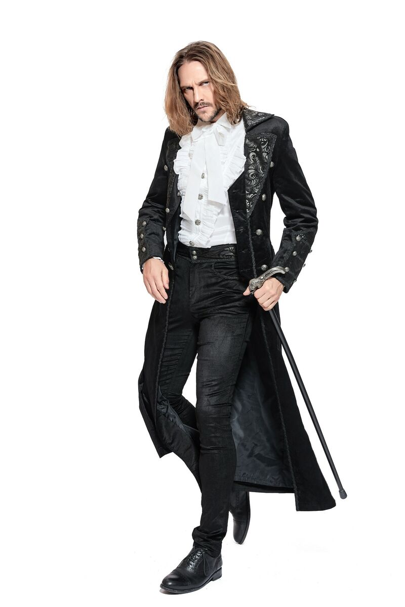 photo n°2 : Manteau long style gothique en velours noir