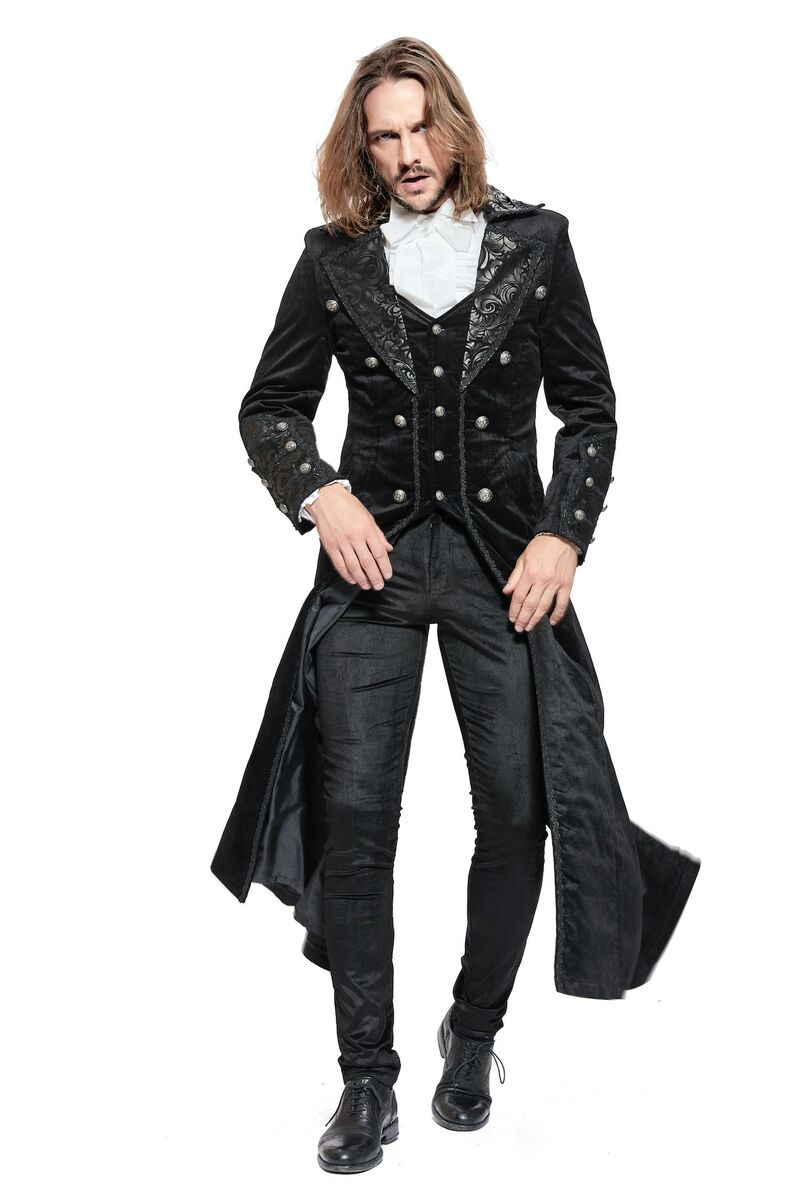 photo n°3 : Manteau long style gothique en velours noir