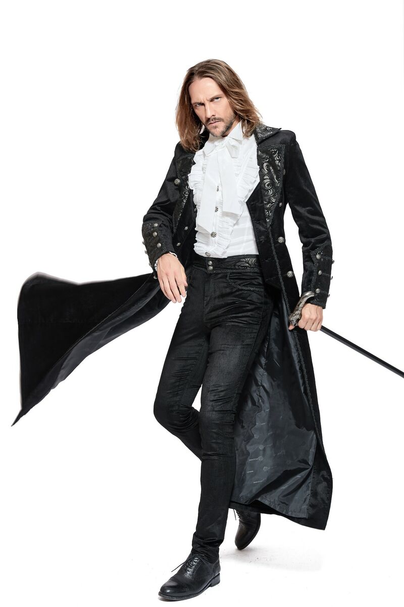 photo n°4 : Manteau long style gothique en velours noir