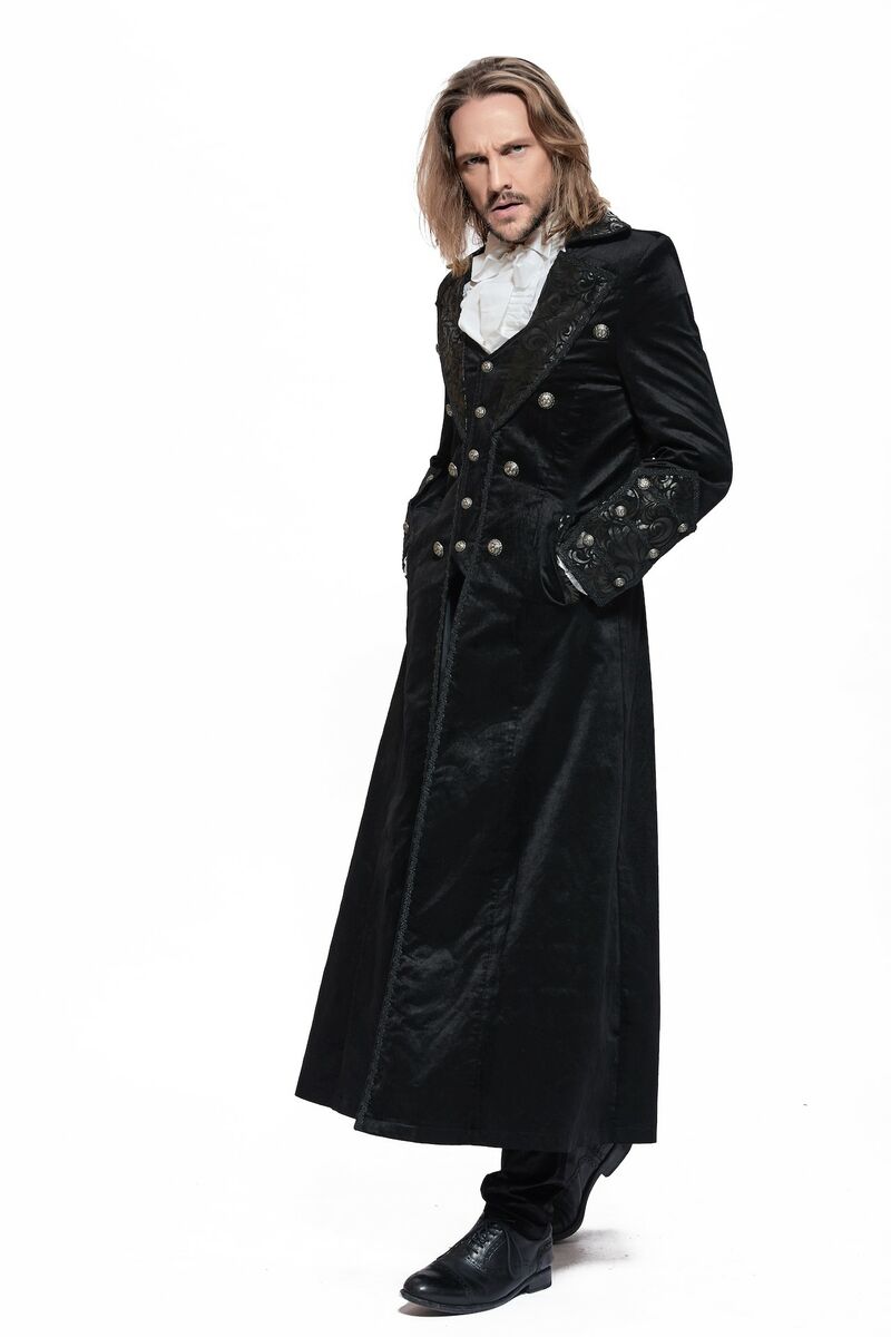 photo n°5 : Manteau long style gothique en velours noir