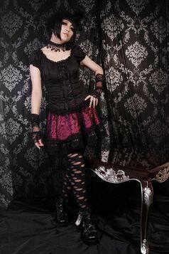 Mini Jupe Gothique Lolita Noir Rose