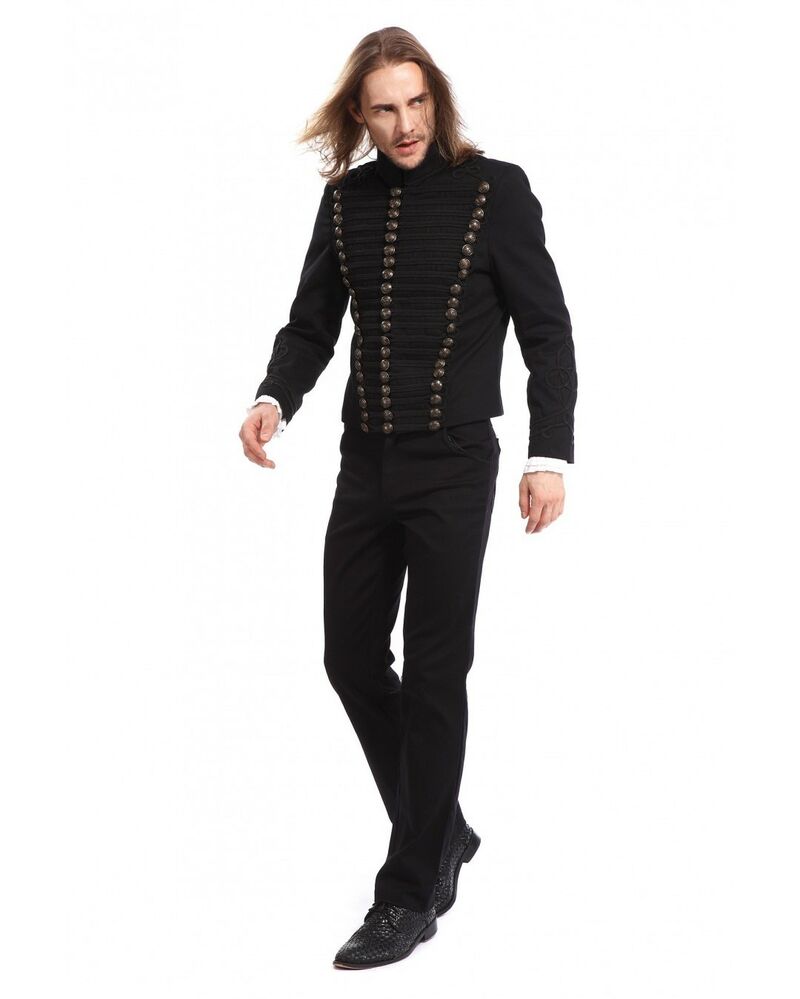 pantalon gothique noir style officier pour homme