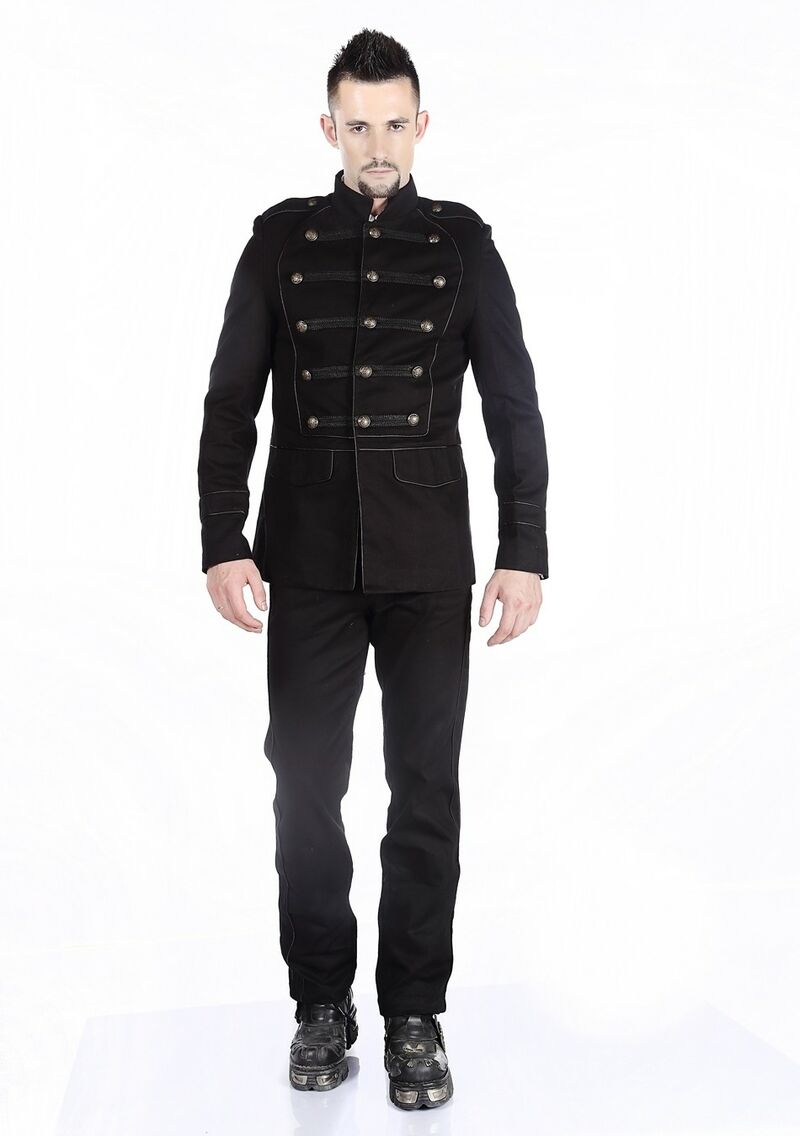 pantalon gothique noir style officier homme
