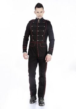 pantalon gothique rouge style officier homme