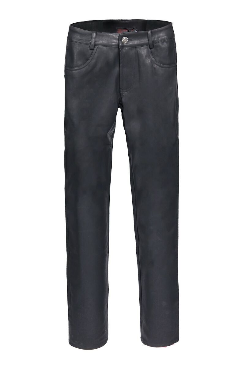 Pantalon homme gothique en cuir végétal délavé