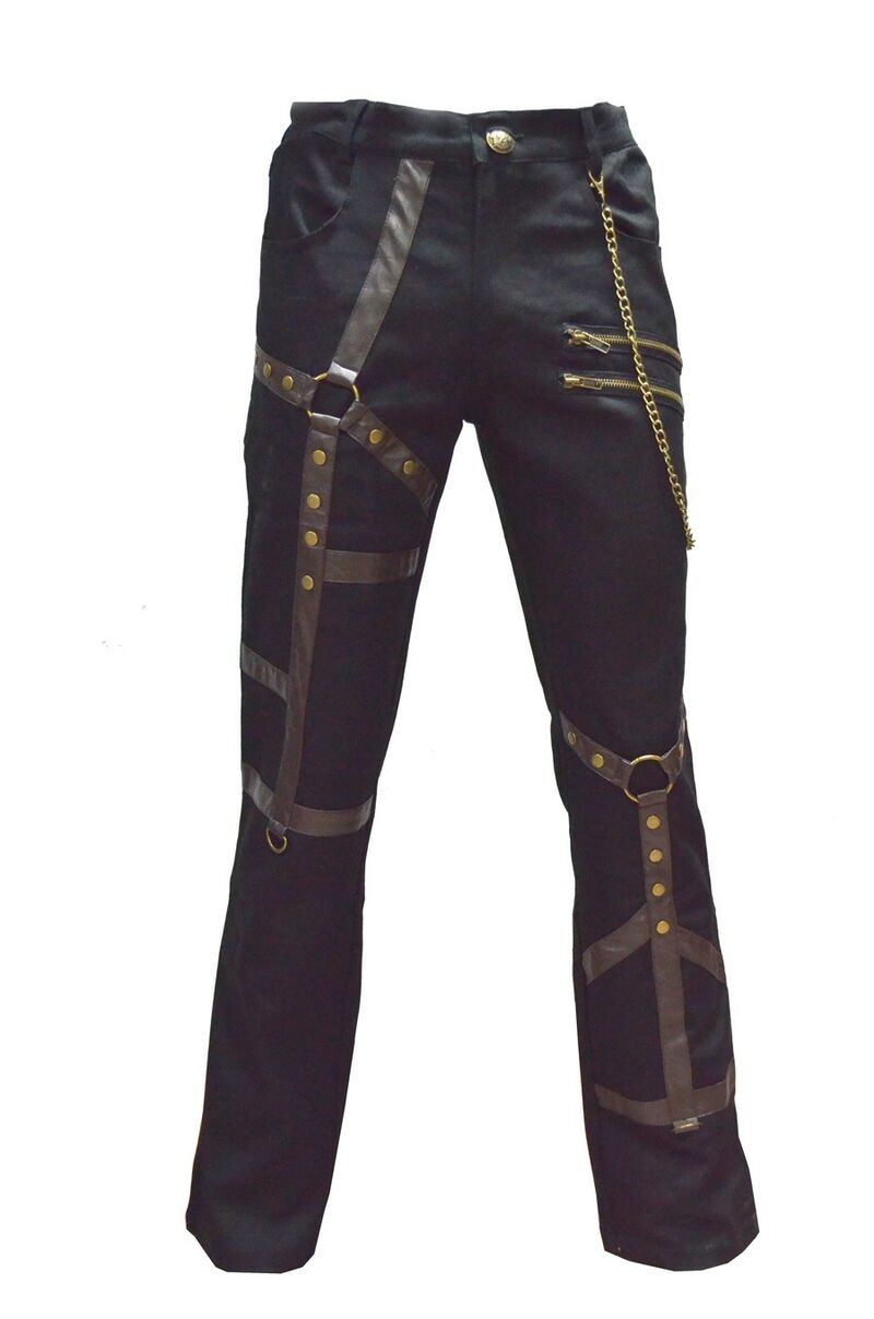 photo n°3 : Pantalon gothique steampunk à laçage marron