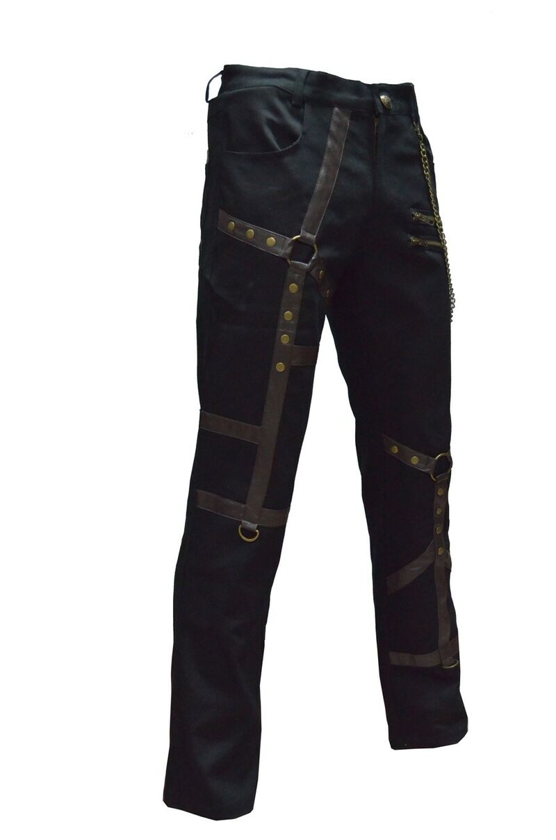 photo n°4 : Pantalon gothique steampunk à laçage marron