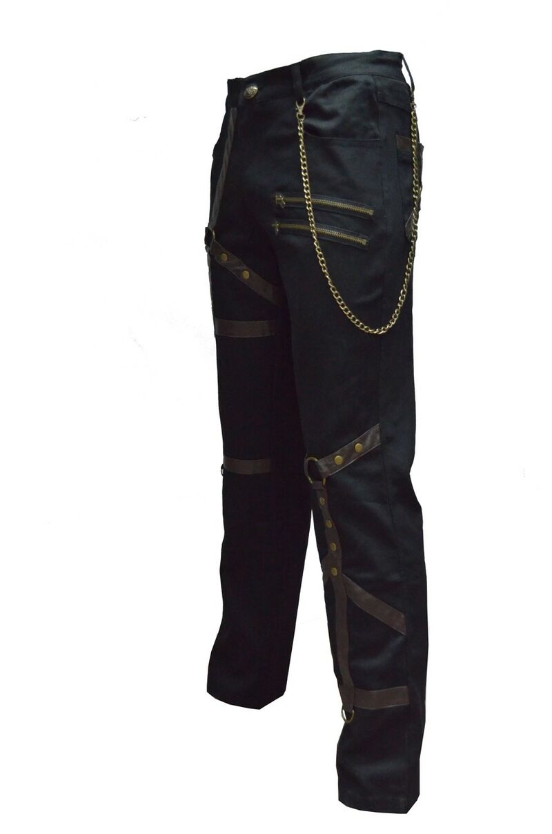 photo n°6 : Pantalon gothique steampunk à laçage marron