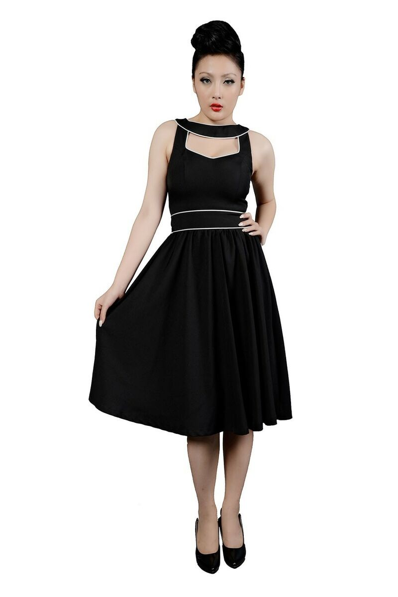 Robe 50's rockroll rétro pin-up noir