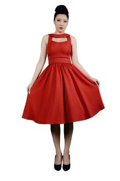 Robe 50's rockroll rétro pin-up rouge