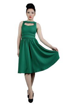 Robe 50's rockroll rétro pin-up vert