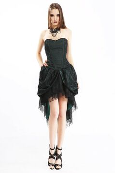 Robe bustier en dentelle verte