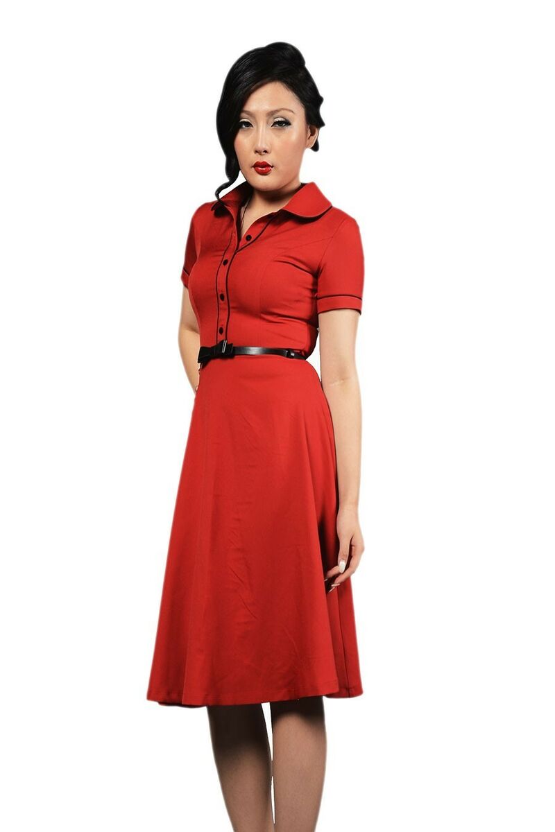 photo n°2 : Robe Chic Vintage 1950'S Rockabilly Rouge