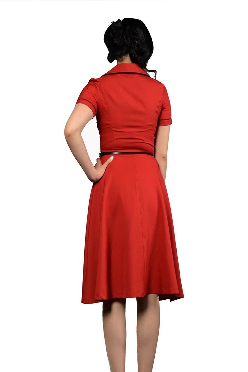 photo n°3 : Robe Chic Vintage 1950'S Rockabilly Rouge