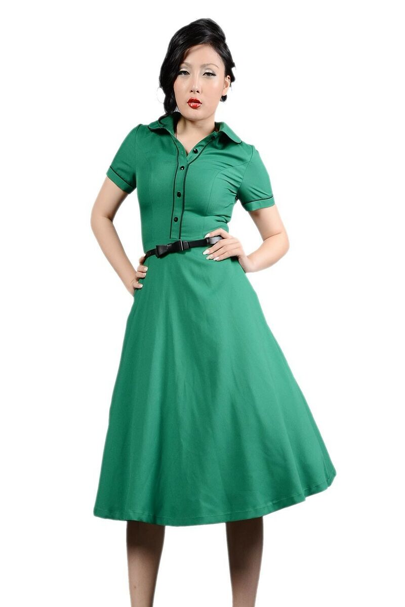 photo n°2 : Robe Chic Vintage 1950'S Rockabilly Vert