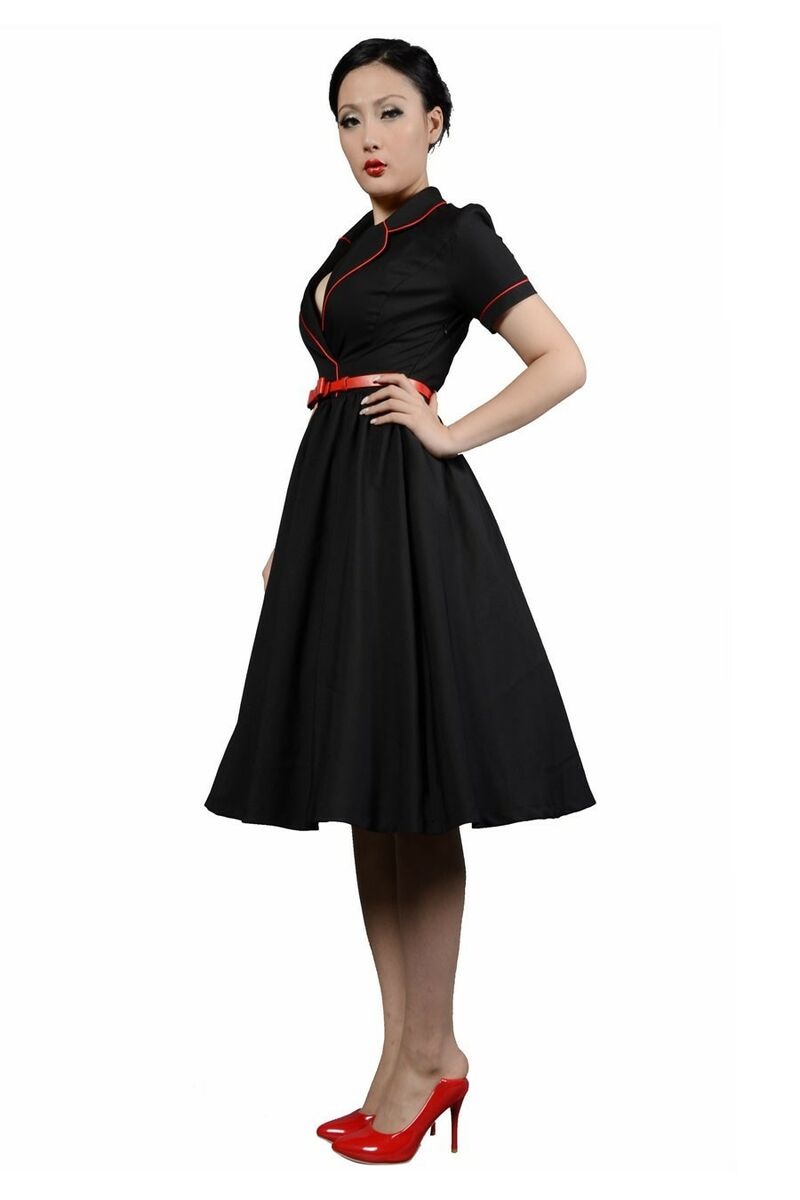 photo n°2 : Robe Crayon Rockabilly 50's Noir