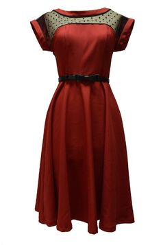 Robe Glamour manche court rouge