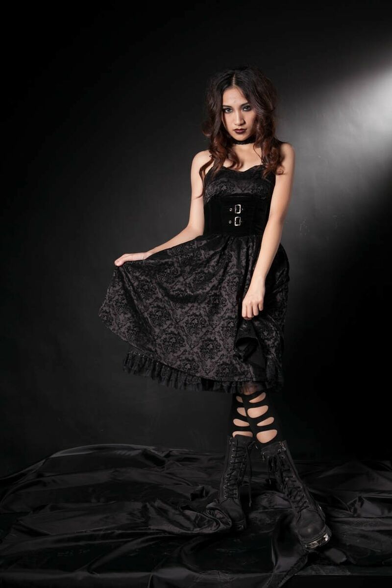 photo n°2 : Robe Gothique Romantique Lolita Floqué