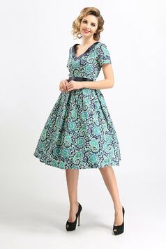 Robe Pin-Up Rétro 50's Rockabilly à motif vert