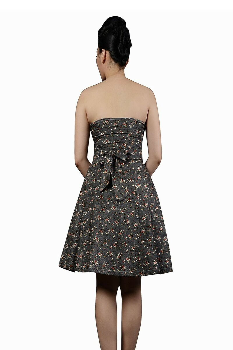 photo n°3 : Robe Pin-Up Rétro 50's Rockabilly Noir Cerises