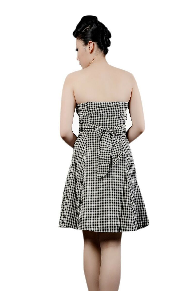 photo n°2 : Robe Pin-Up Rétro 50's Rockabilly Vichy Noir Blanc