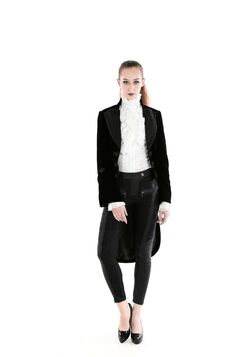 Veste en velours noir pour femme