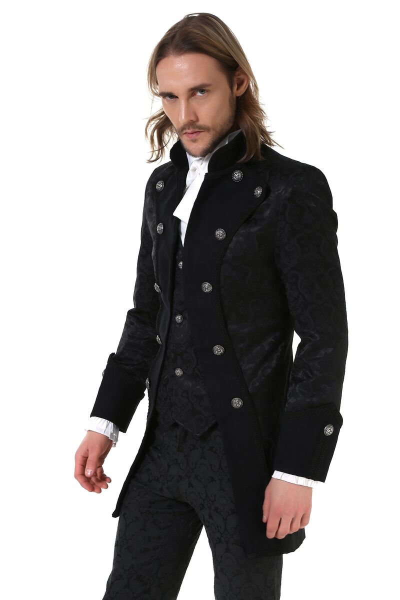 photo n°2 : Veste aristocrate à brocard noir pour homme