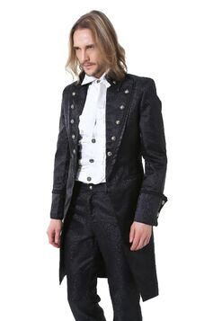 veste longue noir gothique pour homme