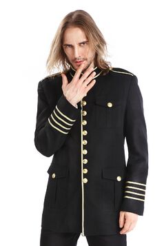 veste officier noir pour homme gothique