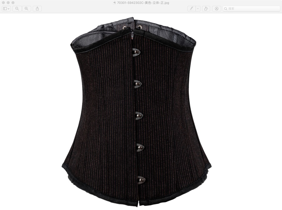 photo n°7 : Corset Sexy Glamour Laçage brocard Jacquard a rayures marron