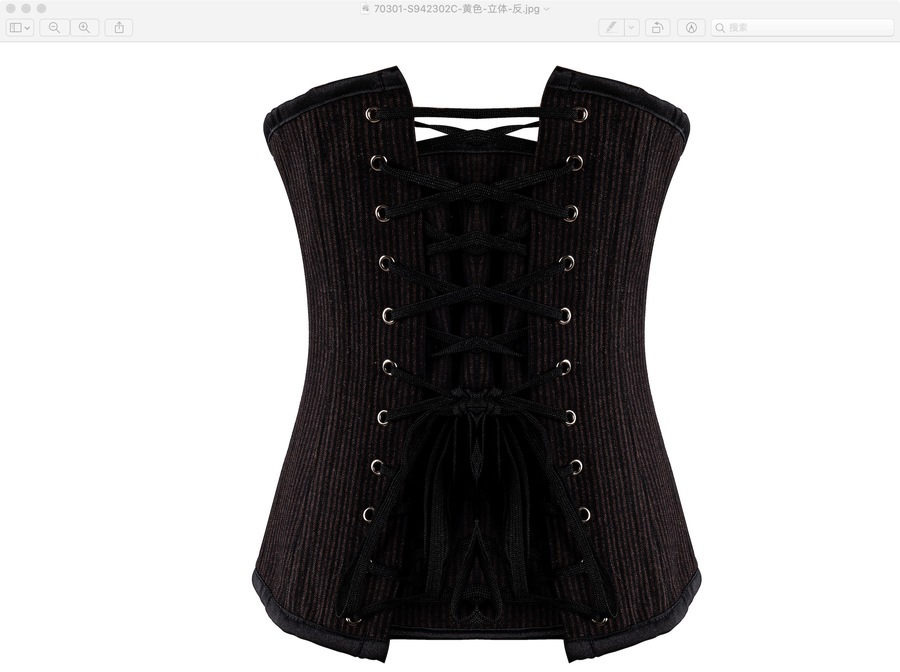 photo n°8 : Corset Sexy Glamour Laçage brocard Jacquard a rayures marron